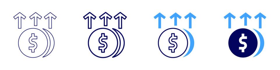 Payment icon in 4 different styles. Thin Line, Line, Bold, and Bold Line. Duotone style. Editable stroke