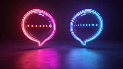 Chatbot communication represented by glowing virtual data pathways and interactive speech bubbles.