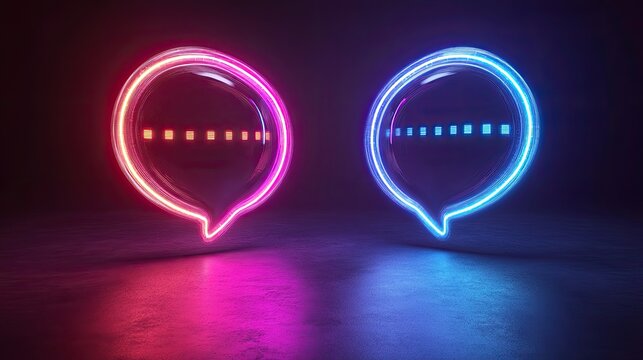 Chatbot communication represented by glowing virtual data pathways and interactive speech bubbles.