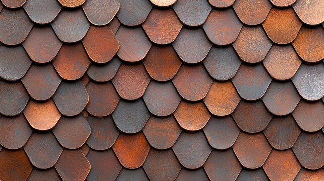 Rusty copper roof tiles texture background