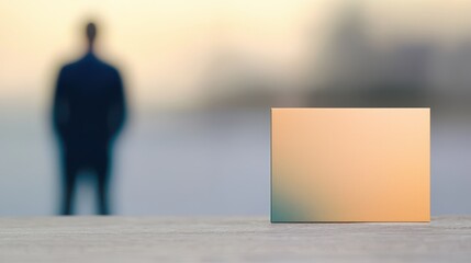 Minimalist Business Card with Blurred Businessman Background