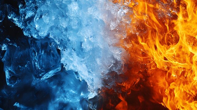 Stunning Contrast of Ice and Fire Abstract Background Design