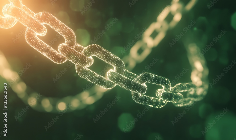 Poster Stylized infographic illustrating blockchain development concepts with a modern design.