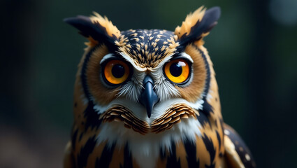 Naklejka premium Owl with Big Eyes