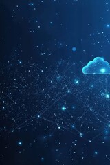 Digital Cloud Technology Blurred blue Background with Data Network