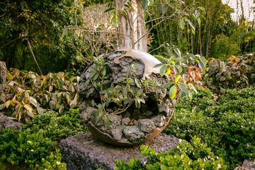 sculpture in garden