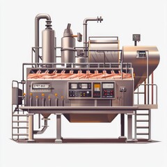 High-Quality Industrial Mixing Machine with Control Panels and Metal Construction for Production in Manufacturing Facilities