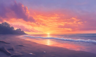 Fototapeta premium A stunning beach scene featuring bioluminescent waves, capturing the magic of nature at night in a vibrant, mystical setting.