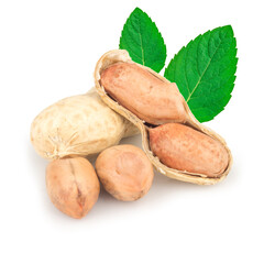 Peanuts isolated on white background