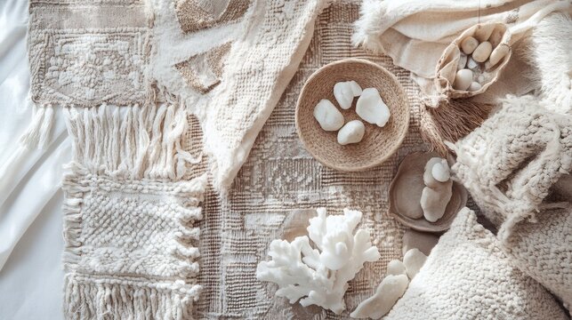 Bohemian Coastal Textures Neutral Tones and Natural Elements - Powered by Adobe