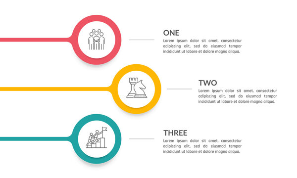 Circle Infographic 3 Options for Success. Presentation, Data, Information, Strategy and Plan Vector Illustration.