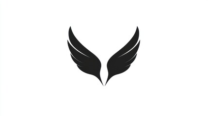 Obraz premium Black stylized wings isolated on white; design element
