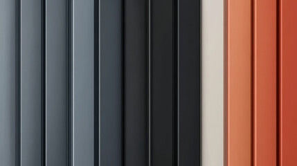 Colorful vertical panels in a modern architecture design showcase varied textures and shades