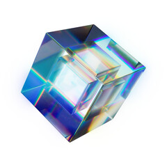 Drag n Drop Glass Cube with Prismatic Reflections 7