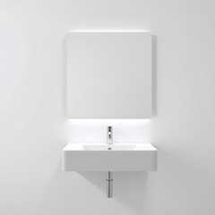 modern bathroom  mirror and sink with lighting 4k resolution 