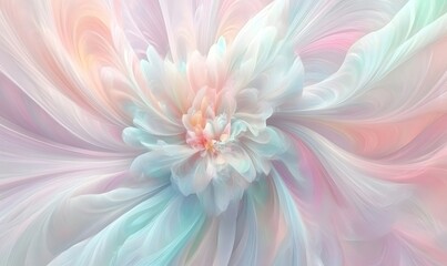 Obraz premium Pastel swirl flower abstract art; calming background for design