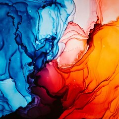 A fire and ice contrast alcohol ink blend