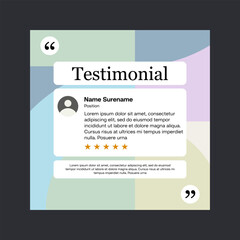 Testimonial review template design  with star rating remark