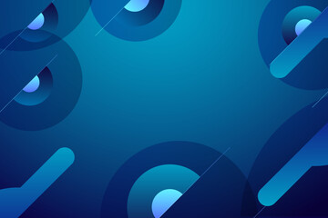 Modern blue abstract background with simple gradient various shapes vector design
