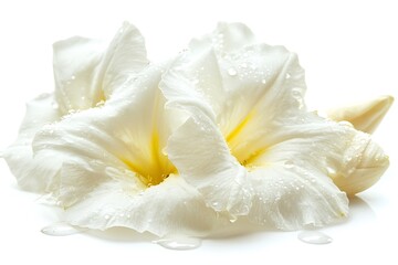 Fototapeta premium Delicate White Flowers with Water Drops