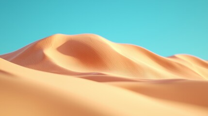 Serene Desert Dunescape under a Bright Blue Sky Peaceful Sand Landscape