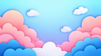 Pastel Sky with Soft Clouds and Gradients
