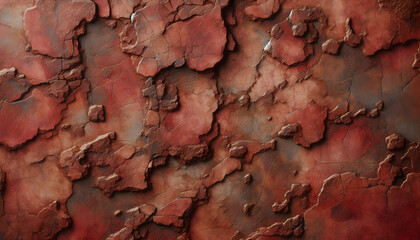 Fototapeta premium Background texture A close-up of a weathered, reddish-brown surface with a mix of rough patches and smooth areas, along2