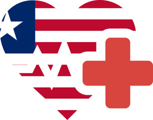 Liberia heart care flag icon