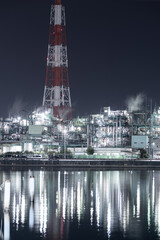 Fototapeta premium 美しい工場地帯の夜景