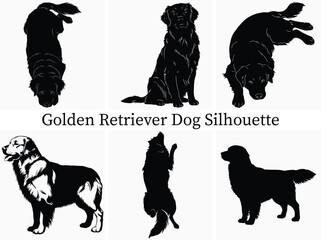 Golden Retriever Dog Silhouette bundle