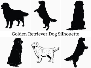 Golden Retriever Dog Silhouette bundle