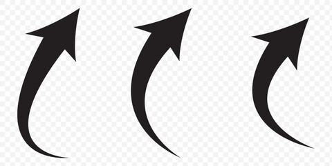 Black and red curved arrows set with directional icons. EPS 10.