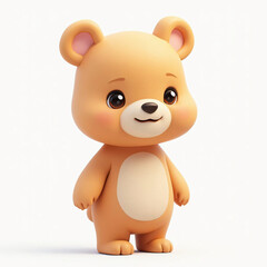 Fototapeta premium Adorable 3D Cartoon Bear Cub Illustration