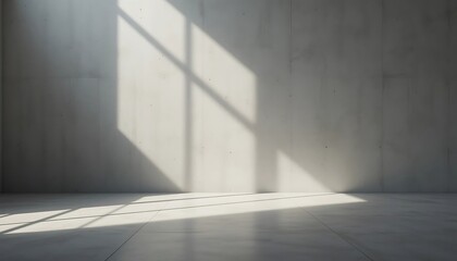 Minimalist Room Sunlight Shadow Concrete Wall