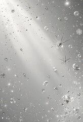 Sparkling Diamonds and Stars Shimmering in Silver Light