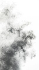 Abstract Gray Smoke on White Background for Creative Use