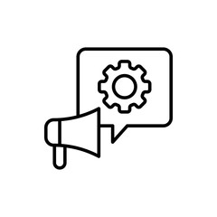 Ads management outline icons, minimalist vector illustration ,simple transparent graphic element .Isolated on white background