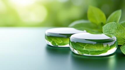 Green Leaf Spa Wellness Nature s Refreshing Essence in Glass Bowls