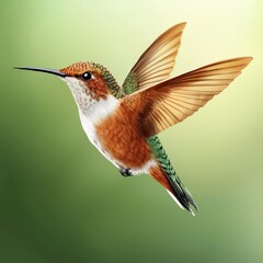 Naklejka premium Vibrant Hummingbird in Flight with Colorful Background