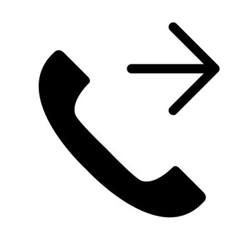 Outgoing call icon in glyph style