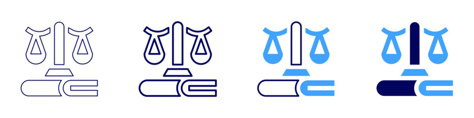 Law icon in 4 different styles. Thin Line, Line, Bold, and Bold Line. Duotone style. Editable stroke