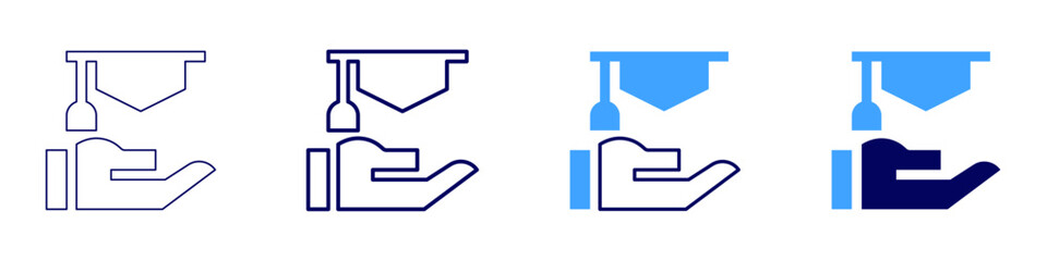Scholarship icon in 4 different styles. Thin Line, Line, Bold, and Bold Line. Duotone style. Editable stroke