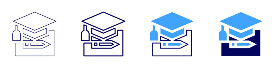 Resume icon in 4 different styles. Thin Line, Line, Bold, and Bold Line. Duotone style. Editable stroke