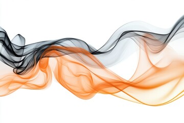 Smoke and fiery hues in orange and black on a sleek background for dramatic visuals