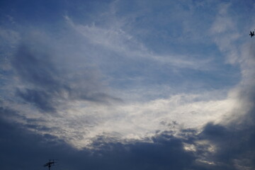 Cloudy Blue Sky. Blue Sky with Fluffy Clouds. Sunny Day.