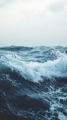 Ocean Waves Crashing Against Each Other in a Serene Atmosphere