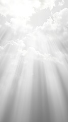 Obraz premium Ethereal Light Rays Streaming Through Soft Clouds in Sky