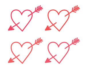 Vector Hand Drawn Heart Icon Set