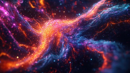 A futuristic abstract design of a glowing neural network, vibrant nodes and lines symbolizing AI-driven connectivity