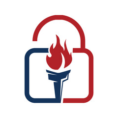 lock liberty logo design abstract vector